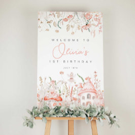 Fairy und Wildblumen Geburtstag Begrüßungszeichen Poster