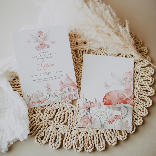 Fairy und Wildblumen Geburtstag Einladung (Von Creator hochgeladen)