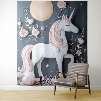 Fairy Unicorn Wall Art Backdrop Banner Wandteppich