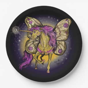 Fairy Unicorn Yellow Kaisermoth Pappteller