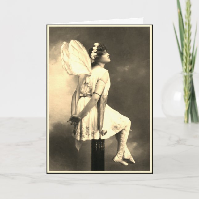 Fairy Vintage Foto Feiertagskarte (Vorderseite)