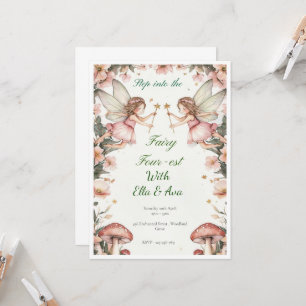 Fairy VIUR EST Birthday Einladung - Editable Twin