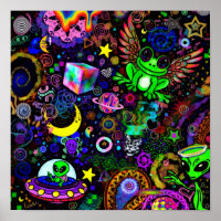 Fairy Wing Frosch Aufkleber | Süßer trippiger Neon