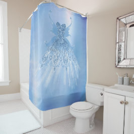 Fairy Wing Ice Gown | Frost Blue Iridescent Sheen Duschvorhang