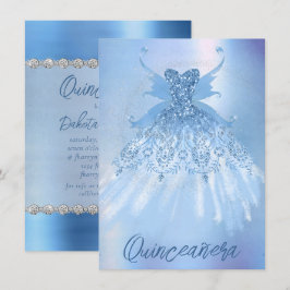 Fairy Wing Ice Gown | Frost Blue Iridescent Sheen Einladung