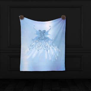 Fairy Wing Ice Gown Frost Blue Iridescent Sheen Fleecedecke