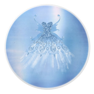 Fairy Wing Ice Gown   Frost Blue Iridescent Sheen Keramikknauf