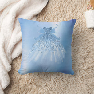 Fairy Wing Ice Gown Frost Blue Iridescent Sheen Kissen