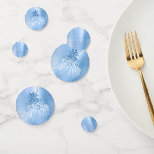 Fairy Wing Ice Gown | Frost Blue Iridescent Sheen Konfetti (Gruppe)