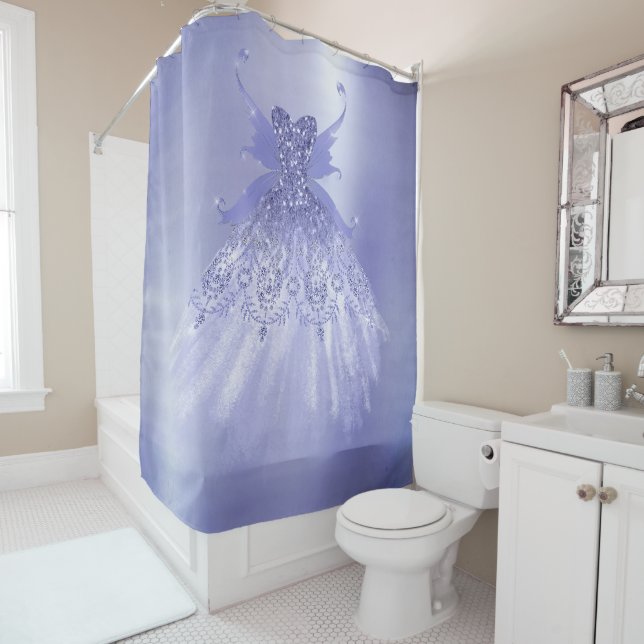 Fairy Wing Lavender Gown | Lila Iridescent Sheen Duschvorhang (Beispiel)