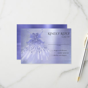 Fairy Wing Lavender Gown Lila Iridescent Sheen RSVP Karte