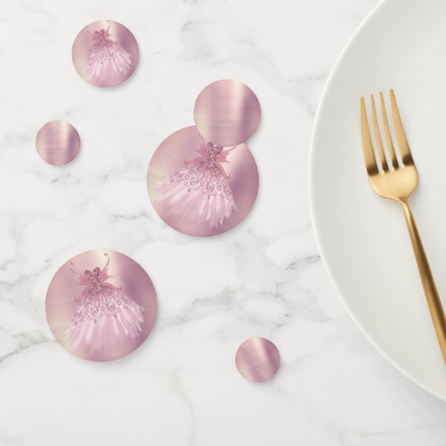 Fairy Wing Mauve Gown | Luxuriöse Dusty Pink Sheen Konfetti (Gruppe)