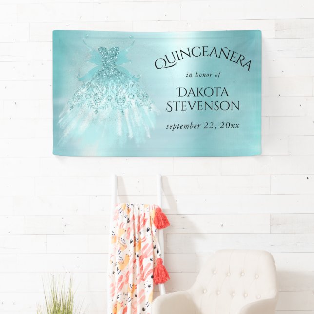 Fairy Wing Mind Gown | Luxe Pearl Green Aqua Sheen Banner (Insitu)