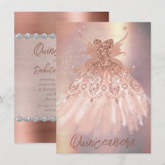 Fairy Wing Rose Gold Gown | Terracotta Coral Sheen Einladung