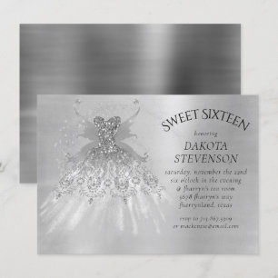 Fairy Wing Silver Gown Platinfolien Imitate Shee Einladung