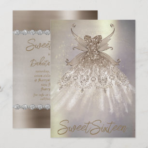 Fairy Wing Taupe Gown   Champagne Elegant Sheen Einladung