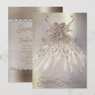 Fairy Wing Taupe Gown | Champagne Elegant Sheen Einladung