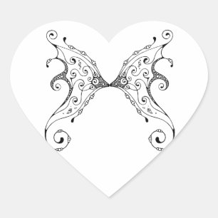 Fairy Wings Herz-Aufkleber