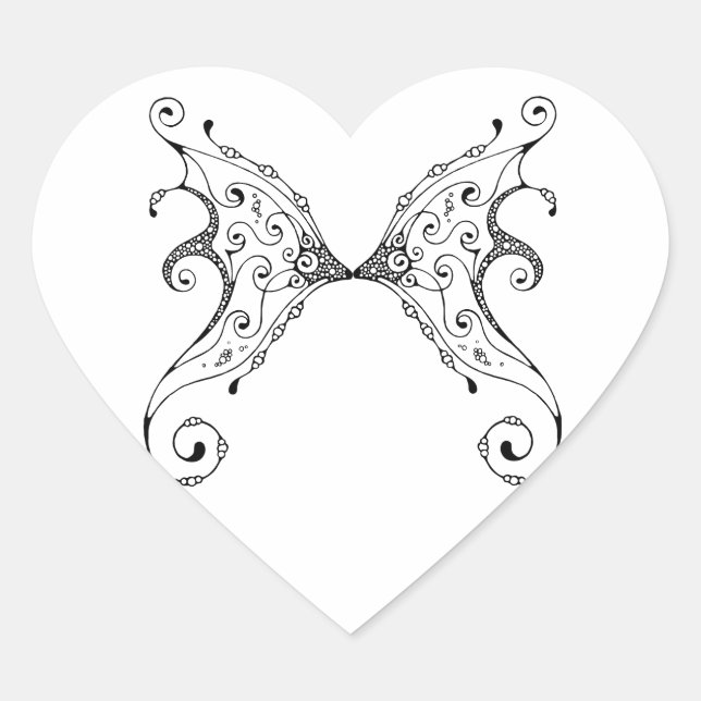 Fairy Wings Herz-Aufkleber (Vorderseite)