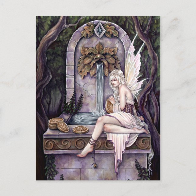 Fairy Wishing Well Postkarte (Vorderseite)