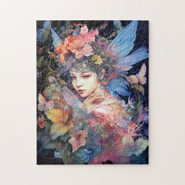 Fairy Woman In Blume Fantasy Art (Vertikal)
