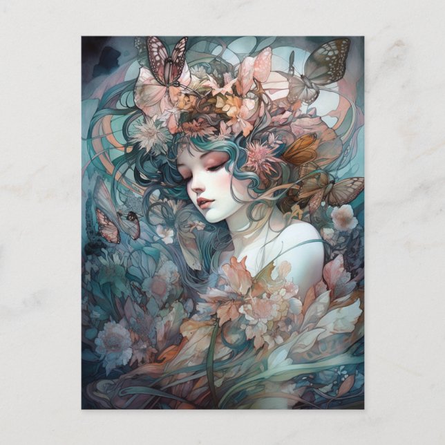 Fairy Woman Surreal Fantasy Art Postkarte (Vorderseite)