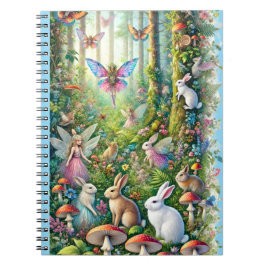 Fairy Woodland Gathering Enchanted Forest Fantasy Notizblock