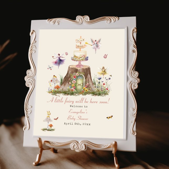 Fairy Woodland Girl Baby Dusche Willkommen Poster (Von Creator hochgeladen)