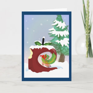 Fairy Worm Christmas Card Feiertagskarte