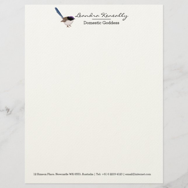 Fairy Wren Briefbogen (Vorderseite)