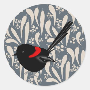Fairy Wren Runder Aufkleber