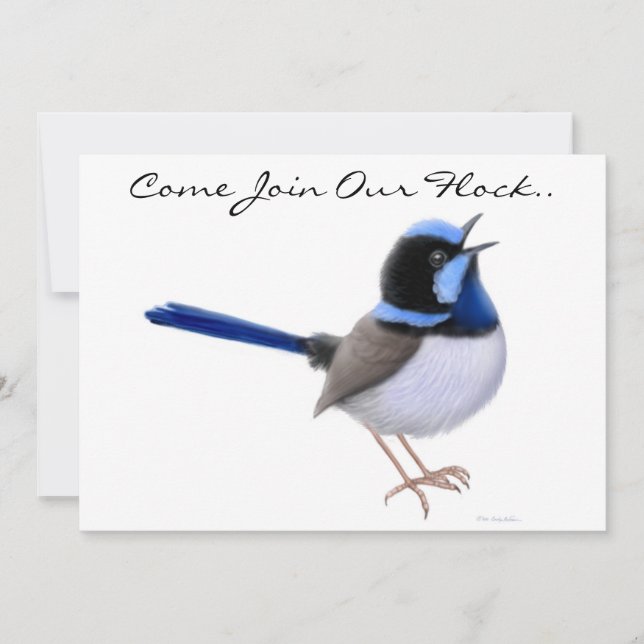Fairy Wren Songbirds Party Einladung (Vorderseite)