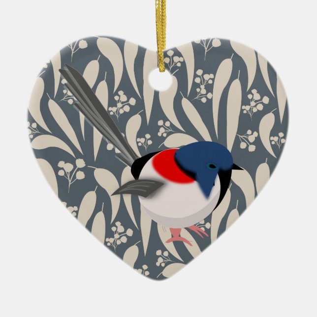 Fairy Wrens Keramik Ornament (Vorne)