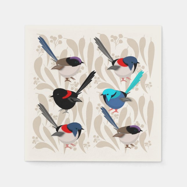 Fairy Wrens Serviette (Vorderseite)