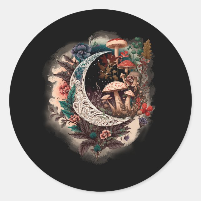 Fairycore-Ästhetik Goblincore und dunkle Optik Runder Aufkleber (Vorderseite)