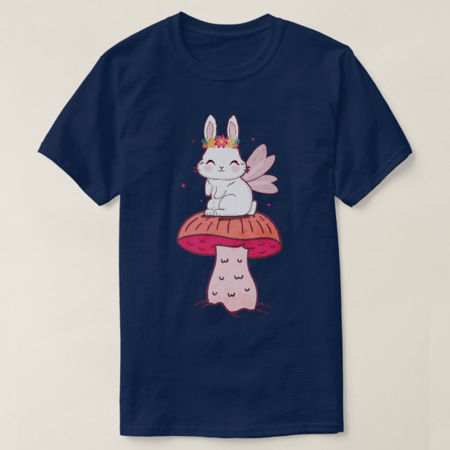 Fairycore ästhetische Cotattecore Fairy Bunny Mush T-Shirt (Design vorne)