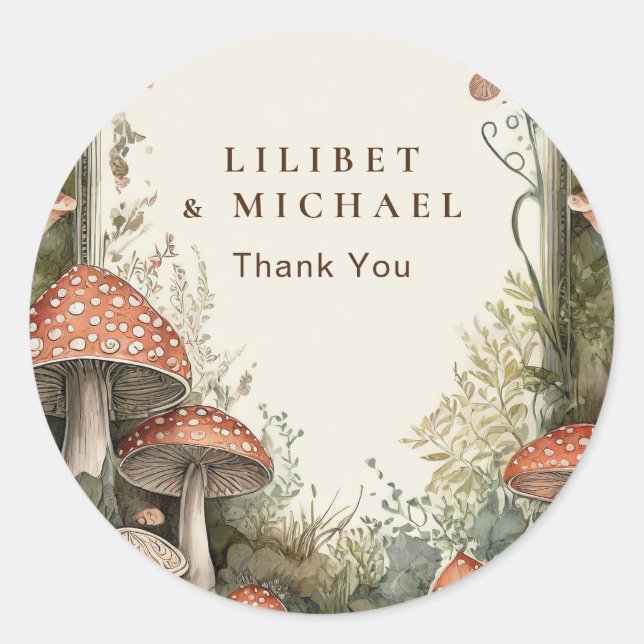 FAIRYCORE Mushrooms Goblincore Benutzerdefinierte  Runder Aufkleber (Vorderseite)