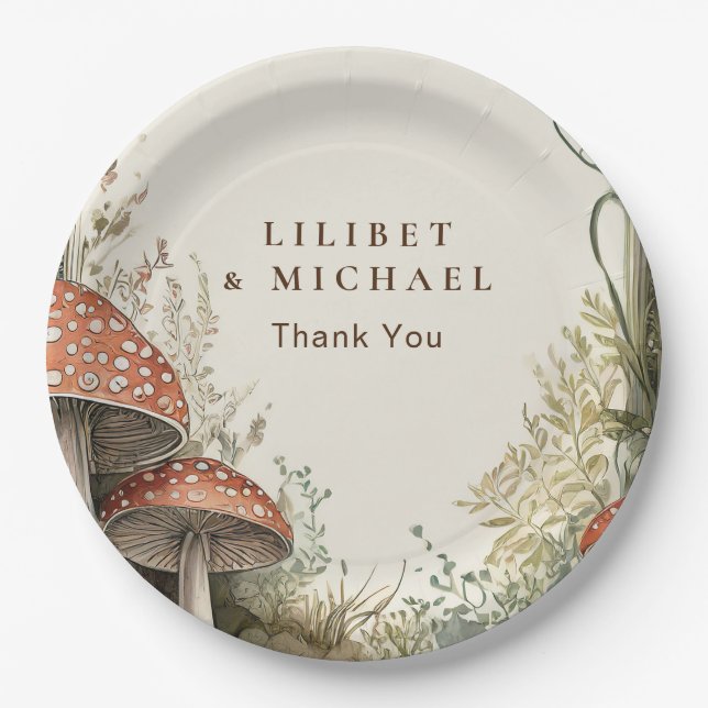 FAIRYCORE Mushrooms Goblincore Custom Party Pappteller (Vorderseite)