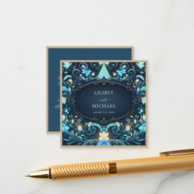 Fairycore Save the Date Fairytale Glow Up Fairy Begleitkarte (Vorderseite/Rückseite Beispiel)