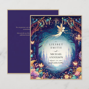 Fairycore Save the Date Fairytale Lila Gold