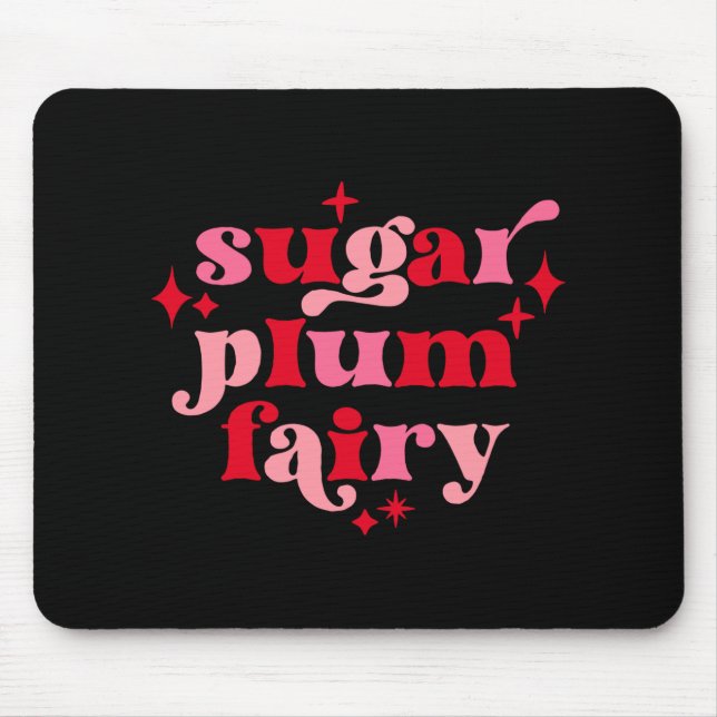 Fairycore-Textkunst-Zuckerpflaumenfee-Mädchen-T-Sh Mousepad (Vorne)