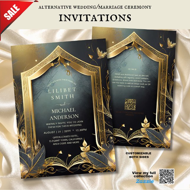 FAIRYCORE WEDD INVITAATIONS FAIRYTALE BLACK GOLD EINLADUNG (Von Creator hochgeladen)