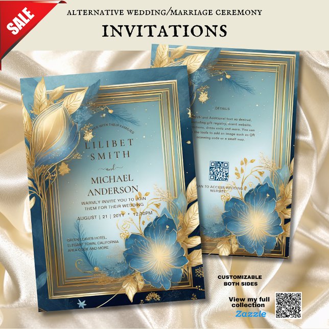 FAIRYCORE WEDD INVITATION FAIRYTALE AQUAMARIN GOLD EINLADUNG (Von Creator hochgeladen)