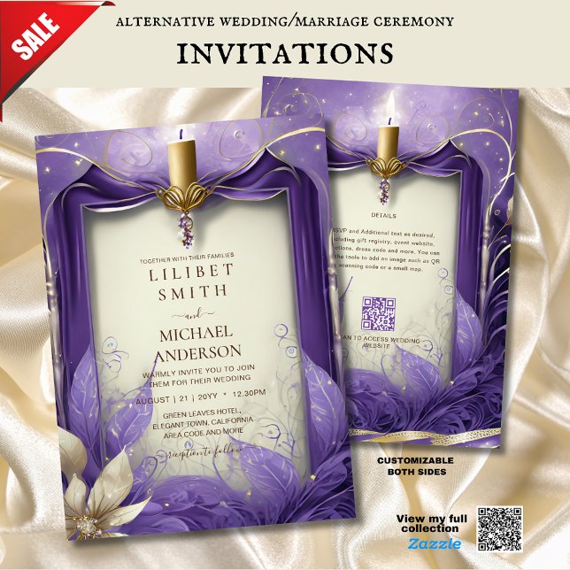 FAIRYCORE WEDD INVITATION FAIRYTALE LILA GOLD EINLADUNG (Von Creator hochgeladen)