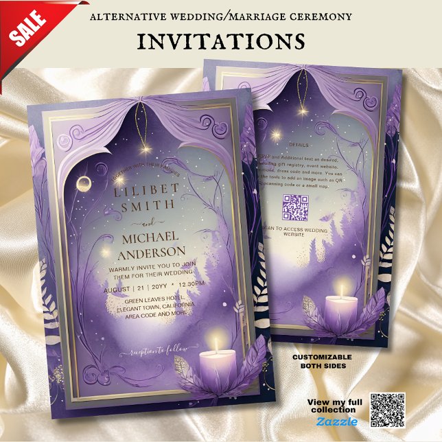 FAIRYCORE WEDD INVITATION FAIRYTALE LILAC GOLD EINLADUNG (Von Creator hochgeladen)