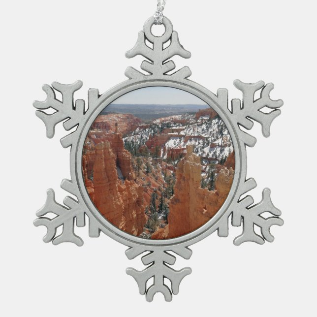 Fairyland Canyon im Nationalpark Bryce Canyon Schneeflocken Zinn-Ornament (Vorderseite)