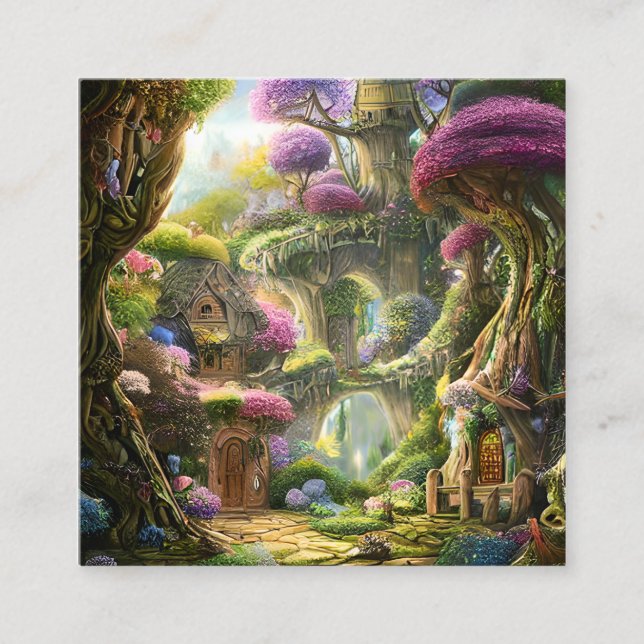 Fairyland Forest Graphic Quadratische Visitenkarte (Vorderseite)