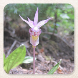 Fairyslipper Orchid-Blume Rechteckiger Pappuntersetzer