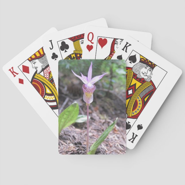 Fairyslipper Orchid-Blume Spielkarten (Rückseite)