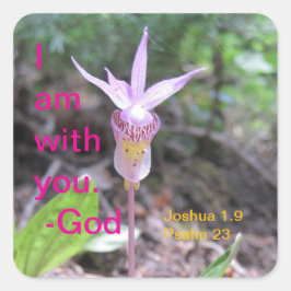 Fairyslipper Orchid Blume Square Sticker